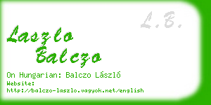 laszlo balczo business card